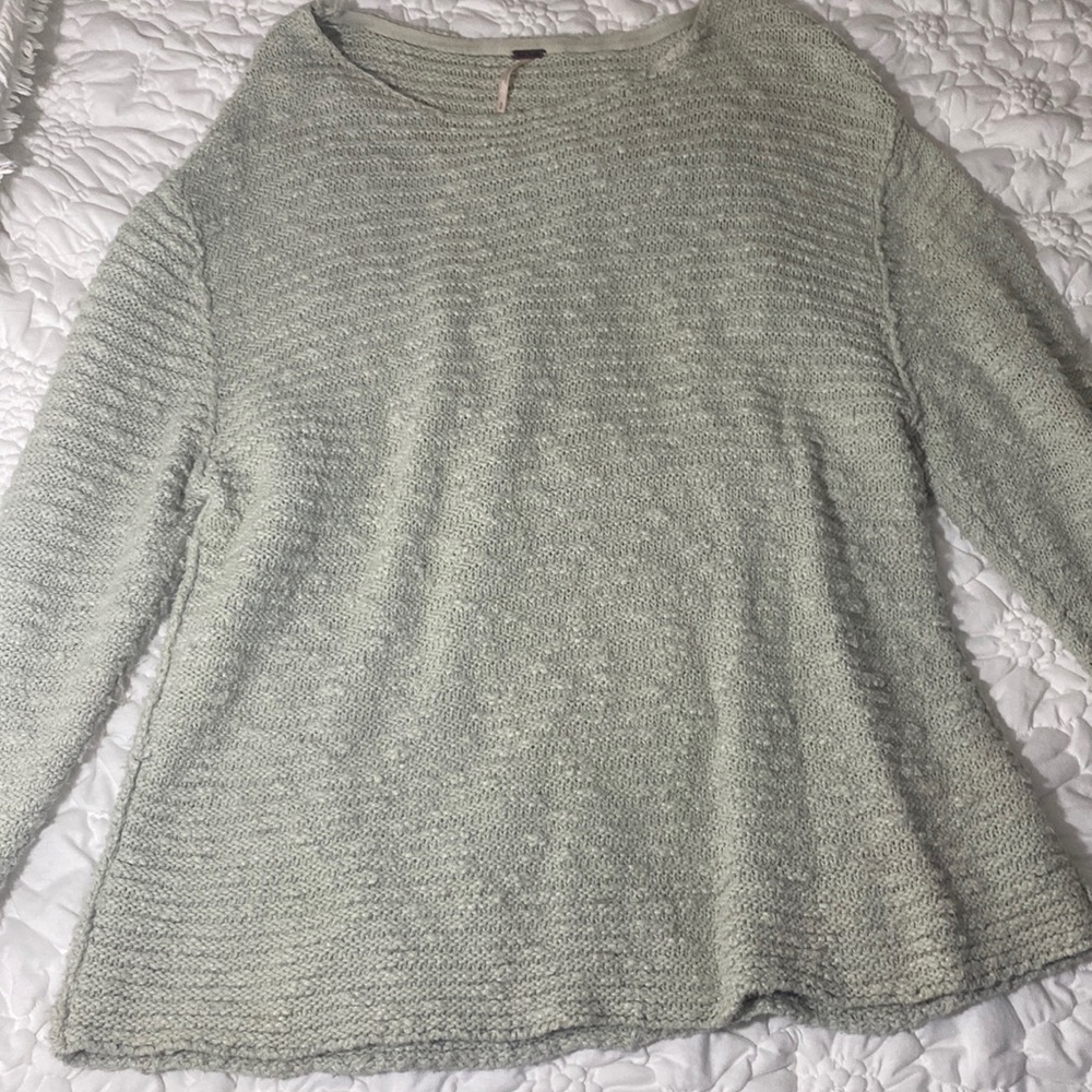 Seafoam green oversized Free People sweater